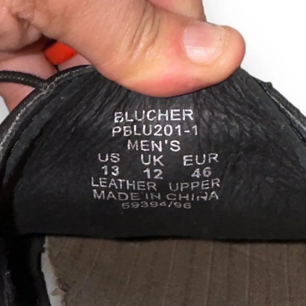 Penguin by Munsingwear Blucher Oxfords Black Leather PBLU201-1‎ Men's 13